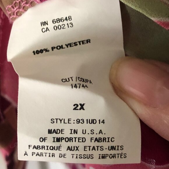 Women's Plus Size Blouse Flower Abstract Design Multi-color Shirt 2X - Picture 9 of 9